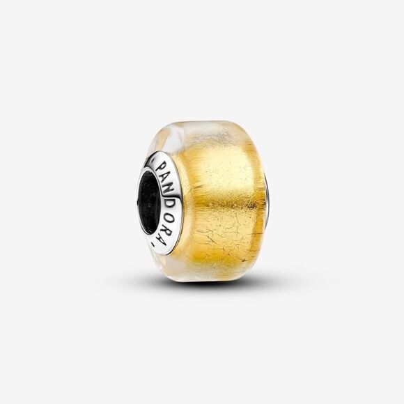 Pandora Golden Mini Murano Glass Charm - Picture 1 of 8
